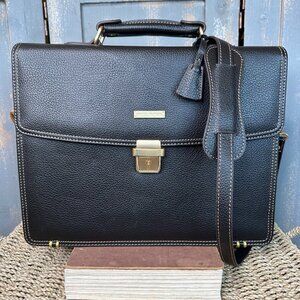 Brooks Brothers Leather Breifcase Messenger Bag Brown